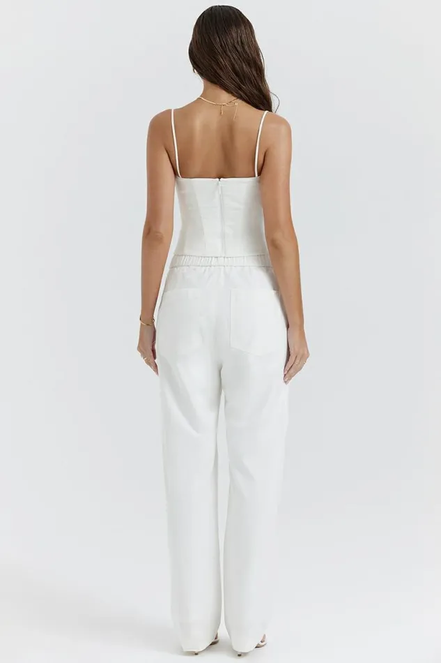 Women Luna White Cargo Trousers House Of CB Bottoms Women Luna White Cargo Trousers House Of CB Bottoms