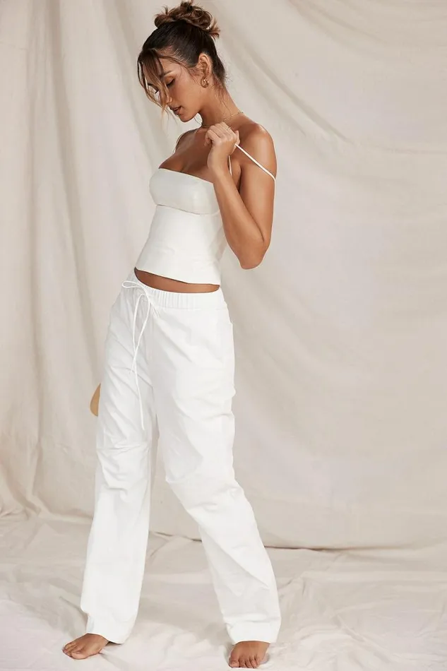 Women Luna White Cargo Trousers House Of CB Bottoms Women Luna White Cargo Trousers House Of CB Bottoms
