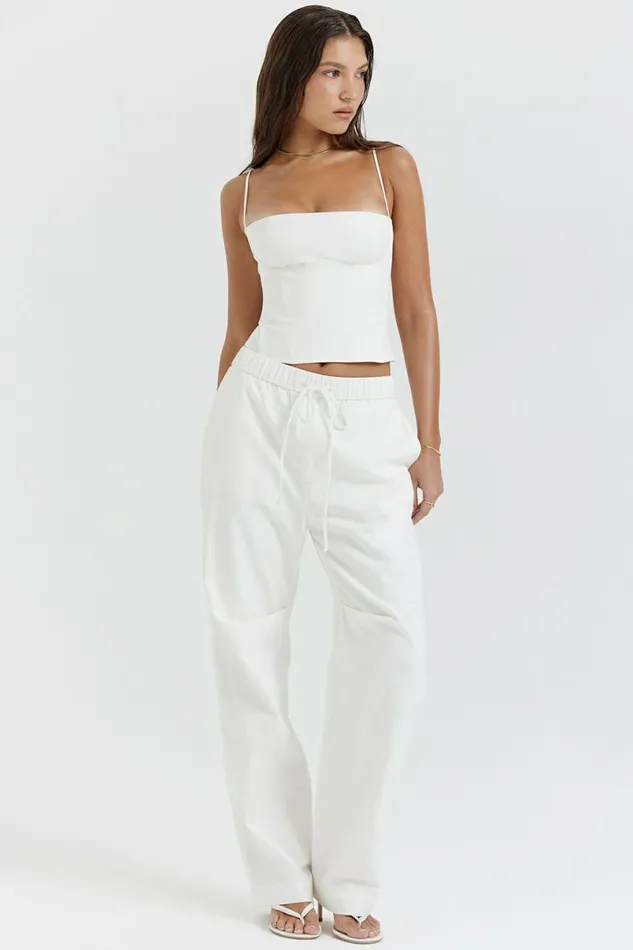 Women Luna White Cargo Trousers House Of CB Bottoms Women Luna White Cargo Trousers House Of CB Bottoms