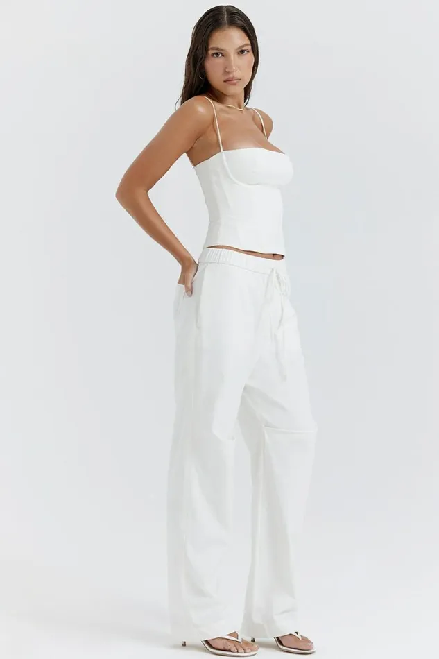 Women Luna White Cargo Trousers House Of CB Bottoms Women Luna White Cargo Trousers House Of CB Bottoms