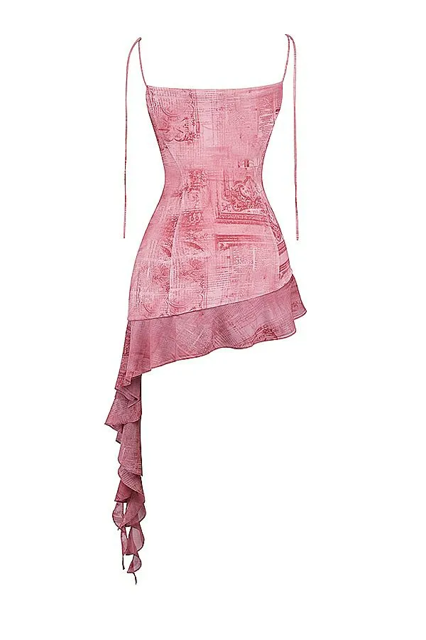 Women Lyrah Pink Print Ruffle Mini Dress House Of CB Dresses Women Lyrah Pink Print Ruffle Mini Dress House Of CB Dresses