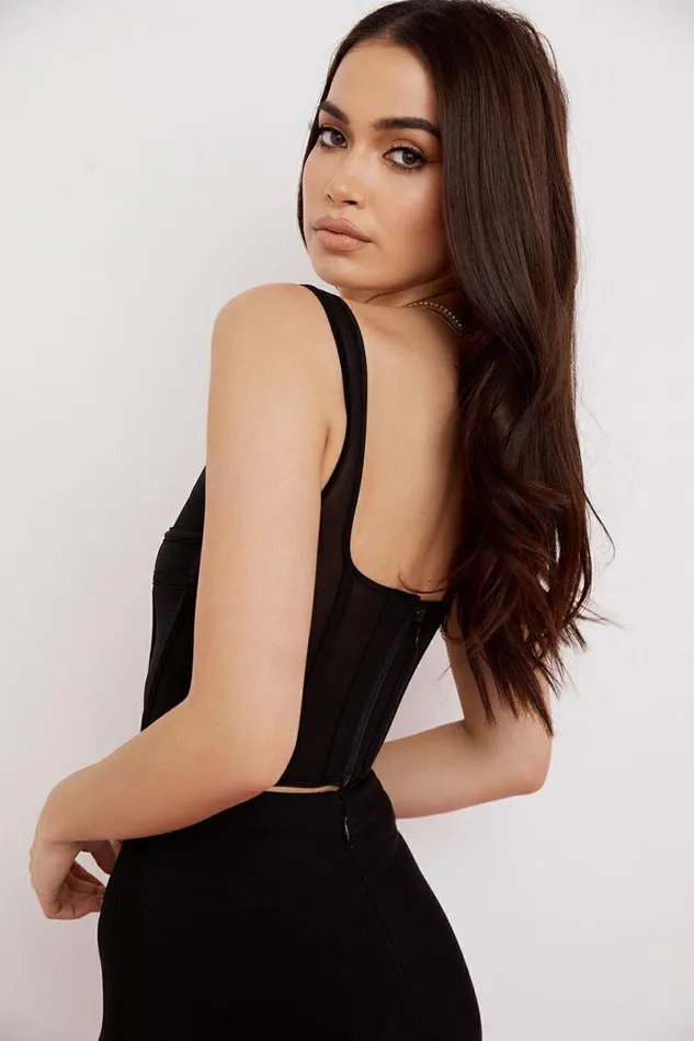 Women Mabel Black Mesh Corset Top House Of CB Corsets