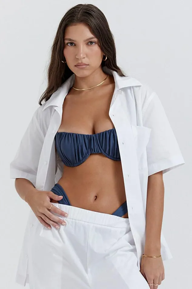 Women Maiko White Oversized Shirt House Of CB Tops