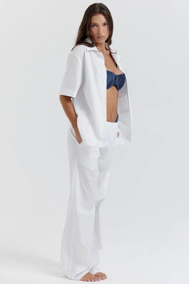 Women Maiko White Oversized Shirt House Of CB Tops