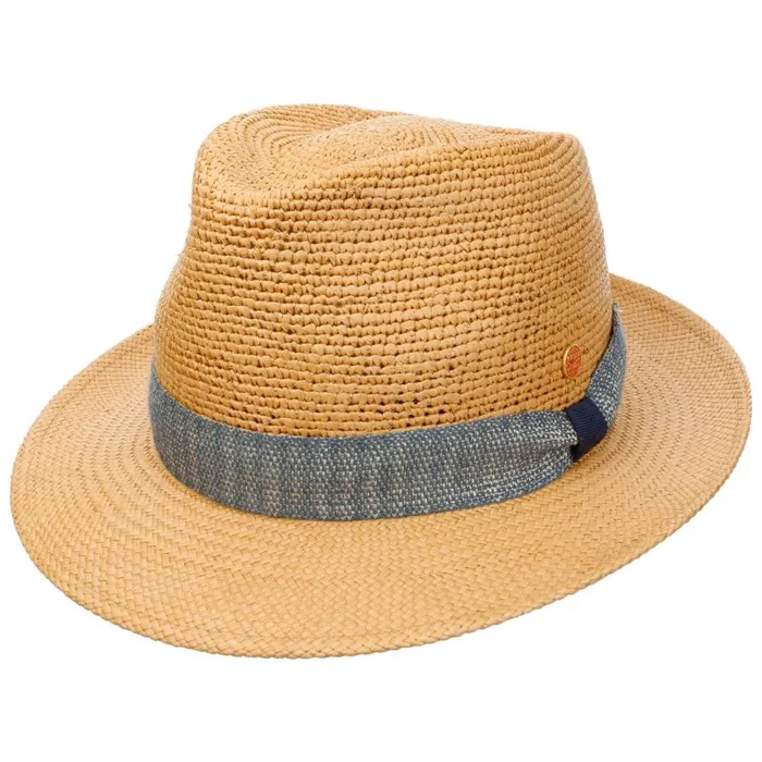 Women Manuel Crochet Trilby Panama Hat Camel Mayser Trilby Hats