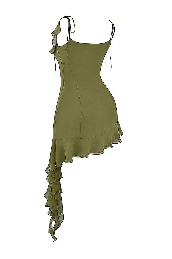 Women Marcia Olive Ruffle Mini Dress House Of CB Dresses