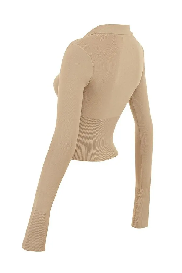 Women Marianne Camel Knit Top House Of CB Tops