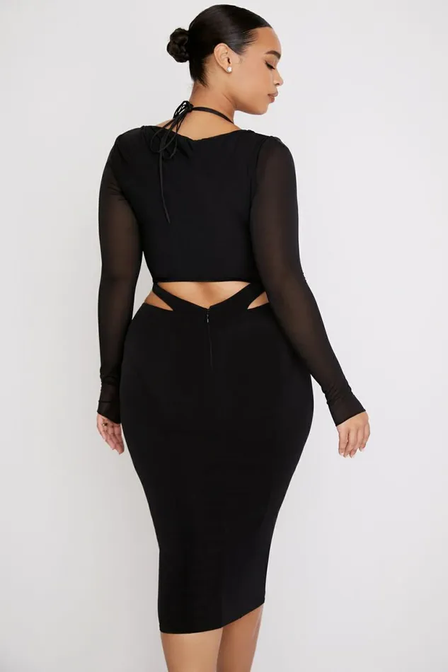 Women Marina Black Cutout Midi Dress House Of CB Dresses Women Marina Black Cutout Midi Dress House Of CB Dresses
