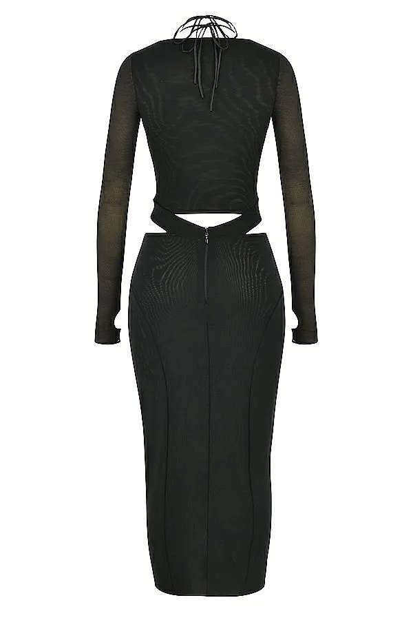 Women Marina Black Cutout Midi Dress House Of CB Dresses Women Marina Black Cutout Midi Dress House Of CB Dresses