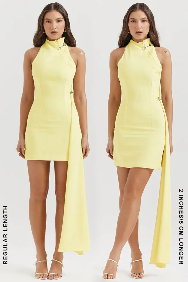Women Marla Lemon Halter Mini Dress House Of CB Dresses