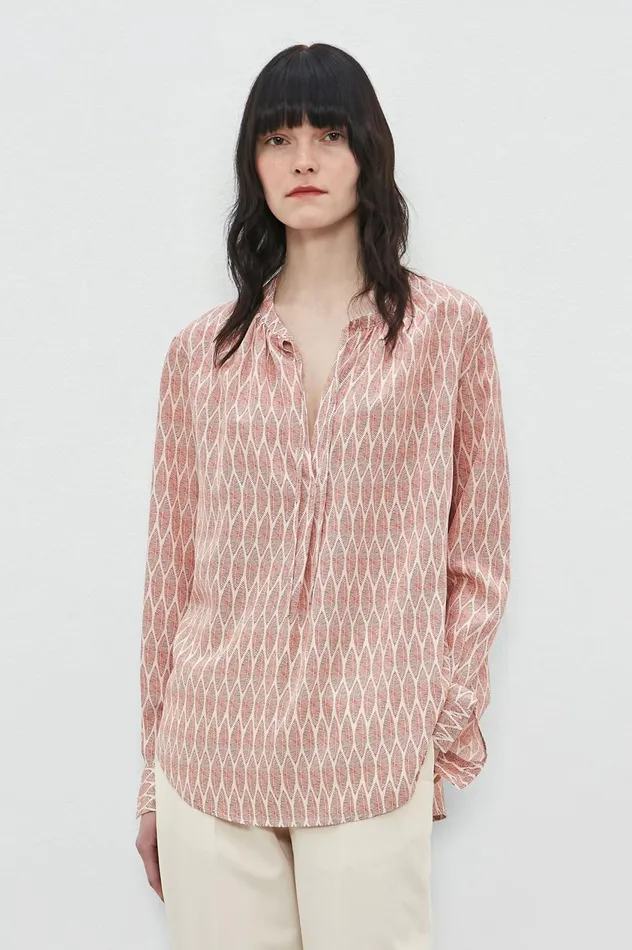 Women MARTINA 8211 Silk Blouse 8211 Coral Massimo Alba Shirts