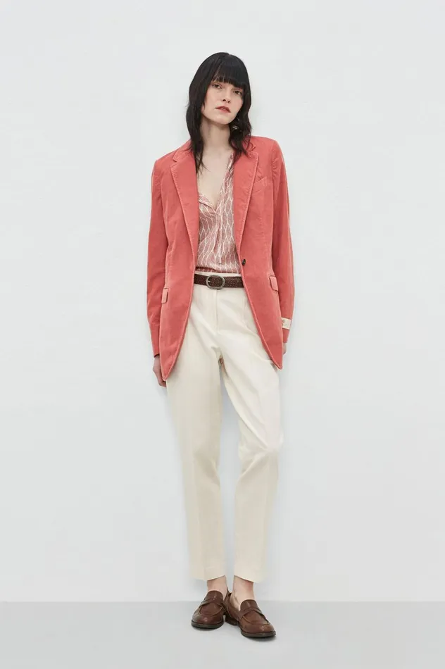 Women MARTINA 8211 Silk Blouse 8211 Coral Massimo Alba Shirts