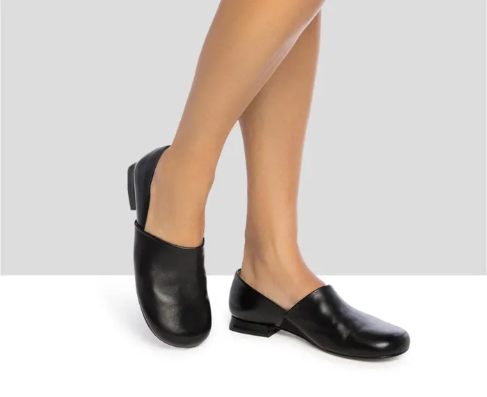 Women Medium Heel Audley Shoes Low Heel Leather Shoe Jana Black