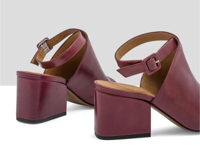 Women Medium Heel Audley Shoes Medium Heel Leather Sandal Lilian Burdeos