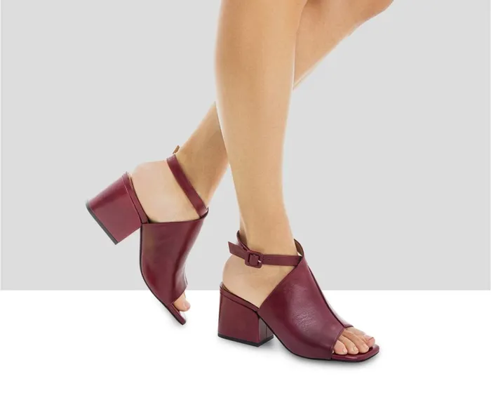 Women Medium Heel Audley Shoes Medium Heel Leather Sandal Lilian Burdeos