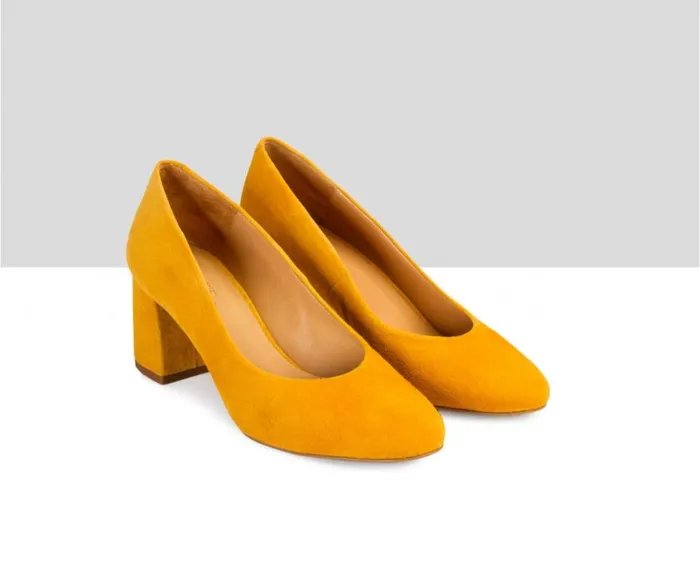 Women Medium Heel Audley Shoes Medium Heel Leather Shoe Doreen Mustard