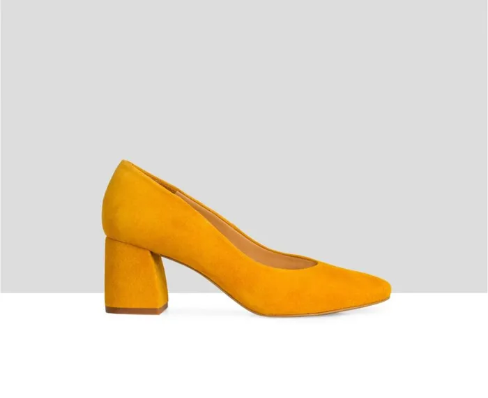 Women Medium Heel Audley Shoes Medium Heel Leather Shoe Doreen Mustard