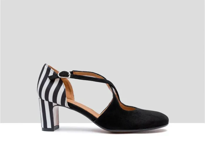 Women Medium Heel Audley Shoes Medium Heel Leather Shoe Froila Black
