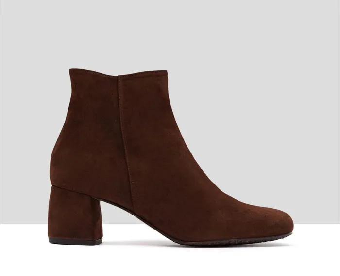 Women Medium Heel Audley Shoes Mid Heel Leather Booties Ivet Brown