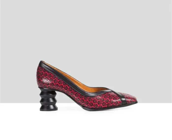 Women Medium Heel Audley Shoes Mid Heel Leather Shoe Edurne Black