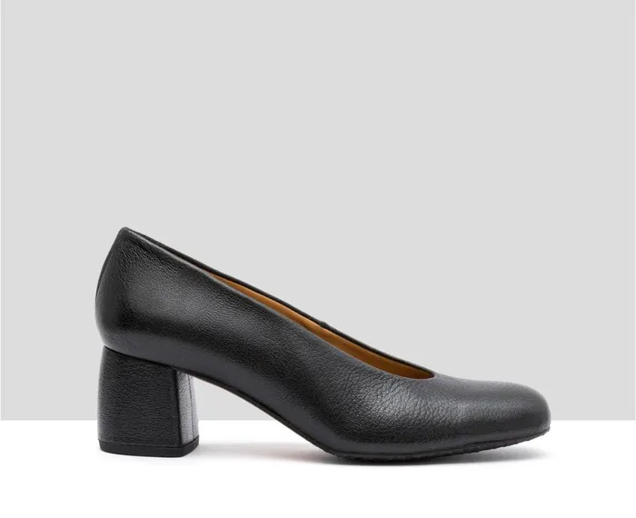 Women Medium Heel Audley Shoes Mid Heel Leather Shoe Isabel Black