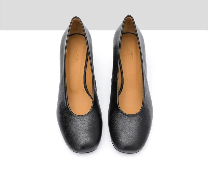 Women Medium Heel Audley Shoes Mid Heel Leather Shoe Isabel Black