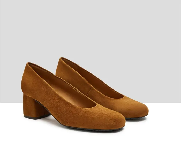 Women Medium Heel Audley Shoes Mid Heel Leather Shoe Isidora Brown