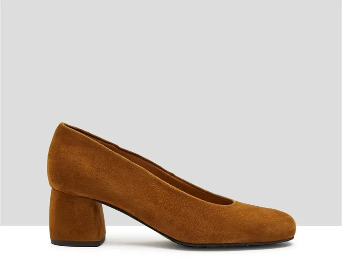 Women Medium Heel Audley Shoes Mid Heel Leather Shoe Isidora Brown