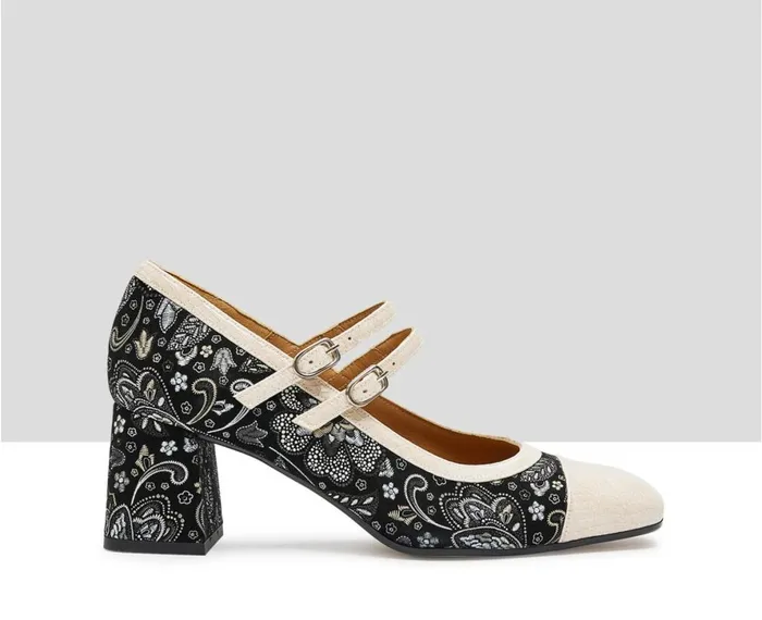 Women Medium Heel Audley Shoes Mid Heel Leather Shoe Krisbel Beige