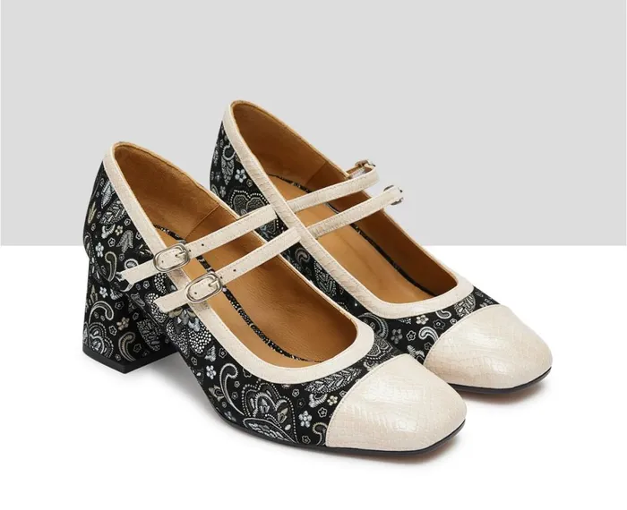 Women Medium Heel Audley Shoes Mid Heel Leather Shoe Krisbel Beige
