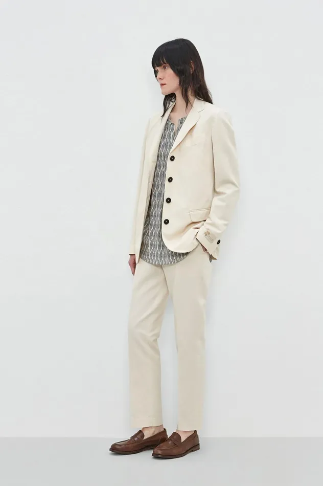 Women MELFI 8211 Cotton Linen Singlebreasted Jacket 8211 Panna Massimo Alba Jackets and Coats Women MELFI 8211 Cotton Linen Singlebreasted Jacket 8211 Panna Massimo Alba Jackets and Coats