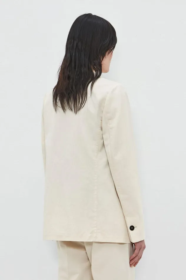 Women MELFI 8211 Cotton Linen Singlebreasted Jacket 8211 Panna Massimo Alba Jackets and Coats Women MELFI 8211 Cotton Linen Singlebreasted Jacket 8211 Panna Massimo Alba Jackets and Coats