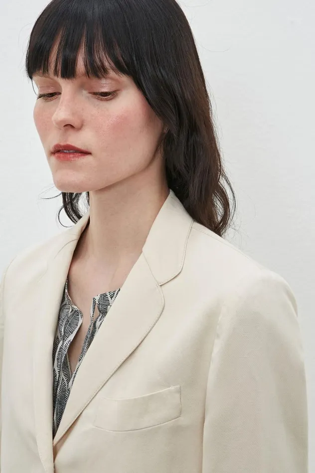 Women MELFI 8211 Cotton Linen Singlebreasted Jacket 8211 Panna Massimo Alba Jackets and Coats Women MELFI 8211 Cotton Linen Singlebreasted Jacket 8211 Panna Massimo Alba Jackets and Coats