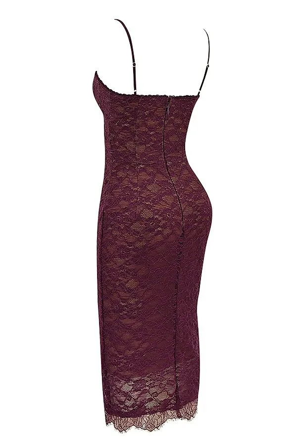 Women Melina Mulberry Lace Midi Dress House Of CB Dresses