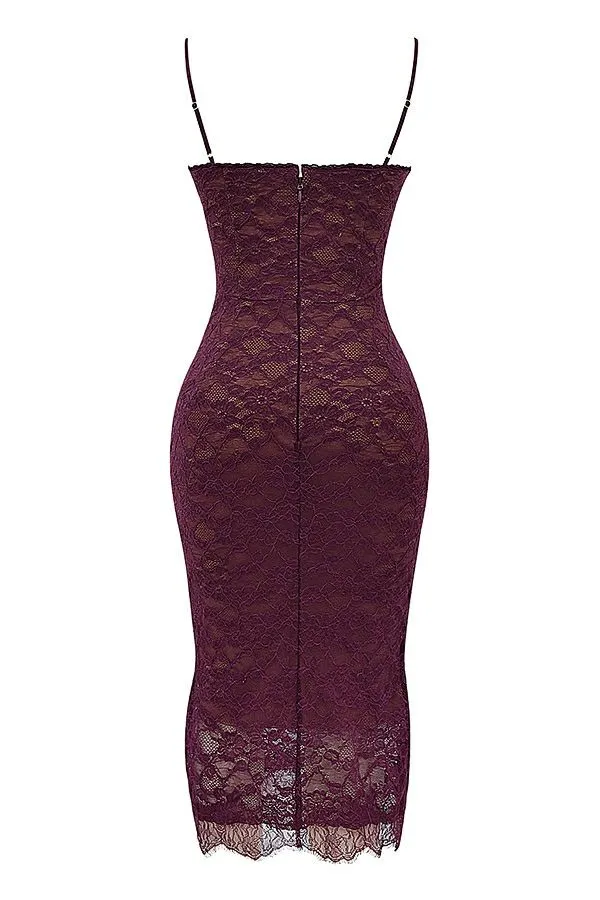Women Melina Mulberry Lace Midi Dress House Of CB Dresses