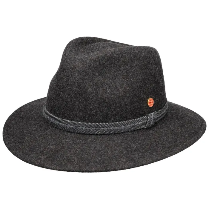 WomenMen Gedeon Plus Traveller Wool Hat Anthracitemottled Mayser Felt Hats