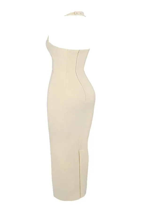 Women Mia Ecru Halter Maxi Dress House Of CB Dresses