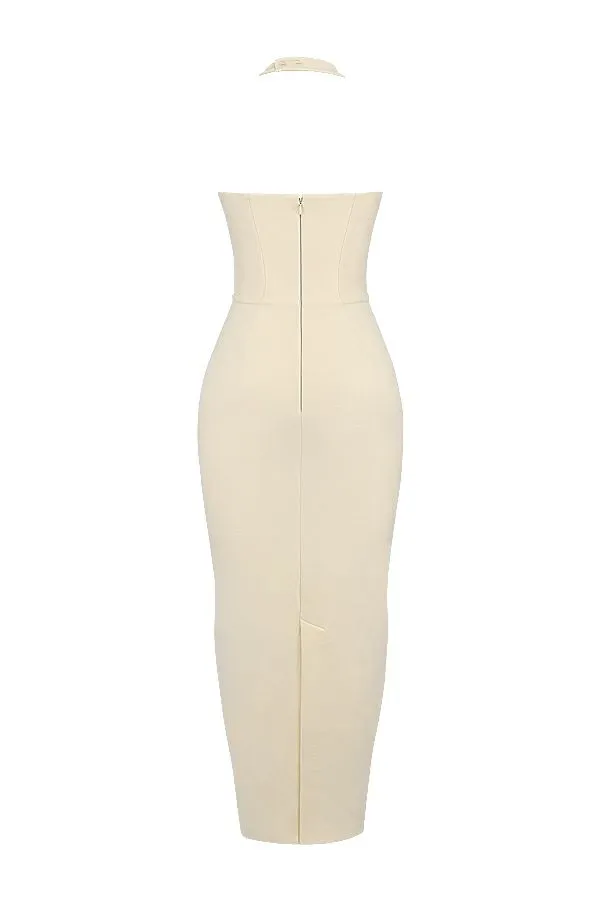 Women Mia Ecru Halter Maxi Dress House Of CB Dresses