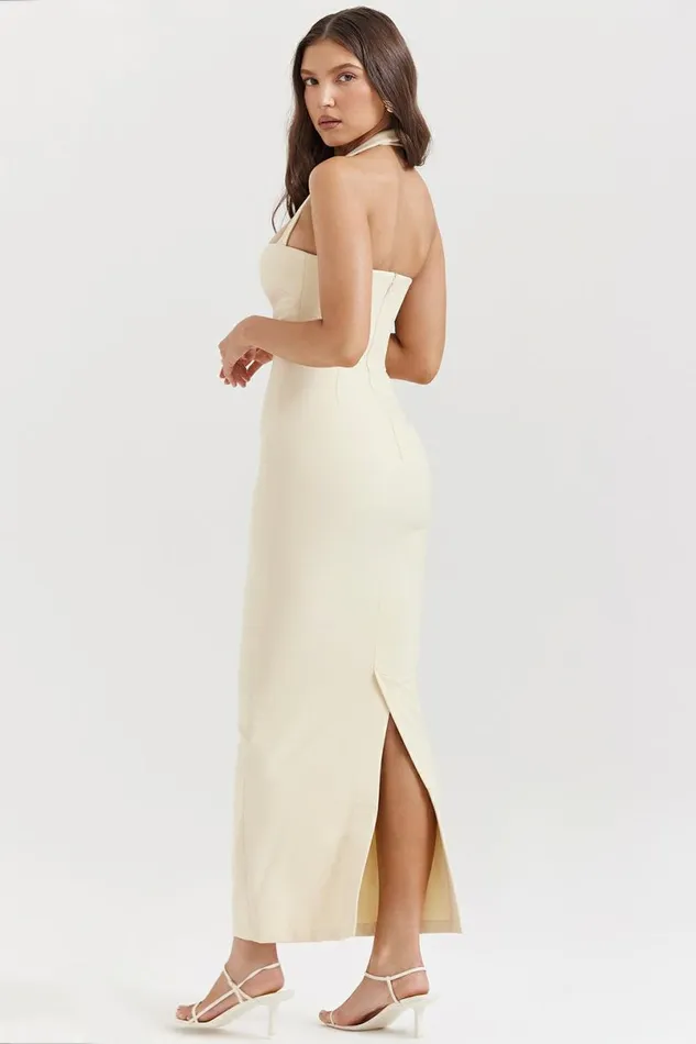 Women Mia Ecru Halter Maxi Dress House Of CB Dresses