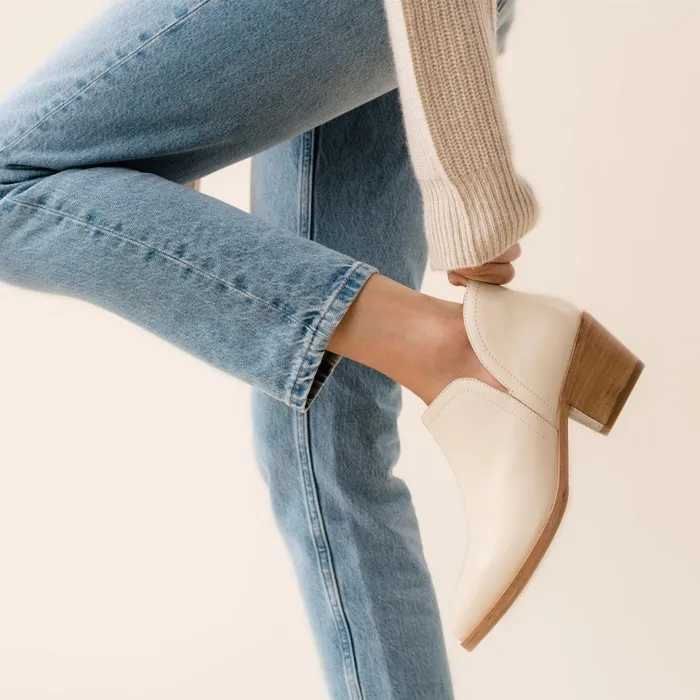 Women Mia Everyday Ankle Bootie Bone Nisolo Heels