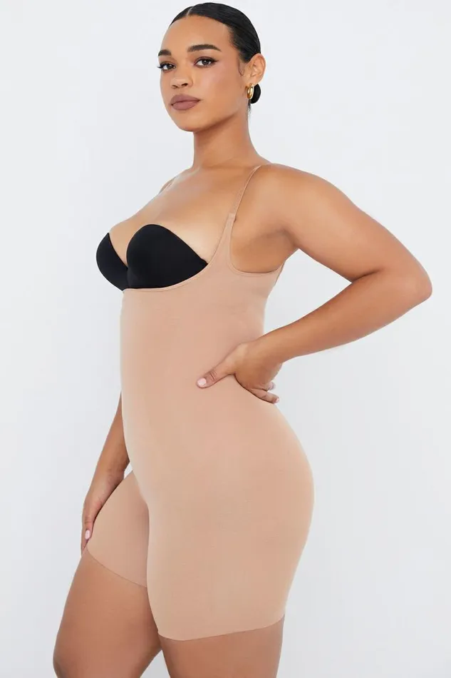 Women MID THIGH SCULPTING BODYSUIT CAFE AU LAIT House Of CB Shapewear Women MID THIGH SCULPTING BODYSUIT CAFE AU LAIT House Of CB Shapewear