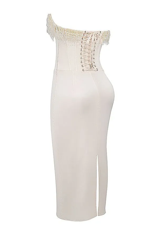 Women Nalita Vintage Cream Embellished Strapless Dress House Of CB Dresses Women Nalita Vintage Cream Embellished Strapless Dress House Of CB Dresses