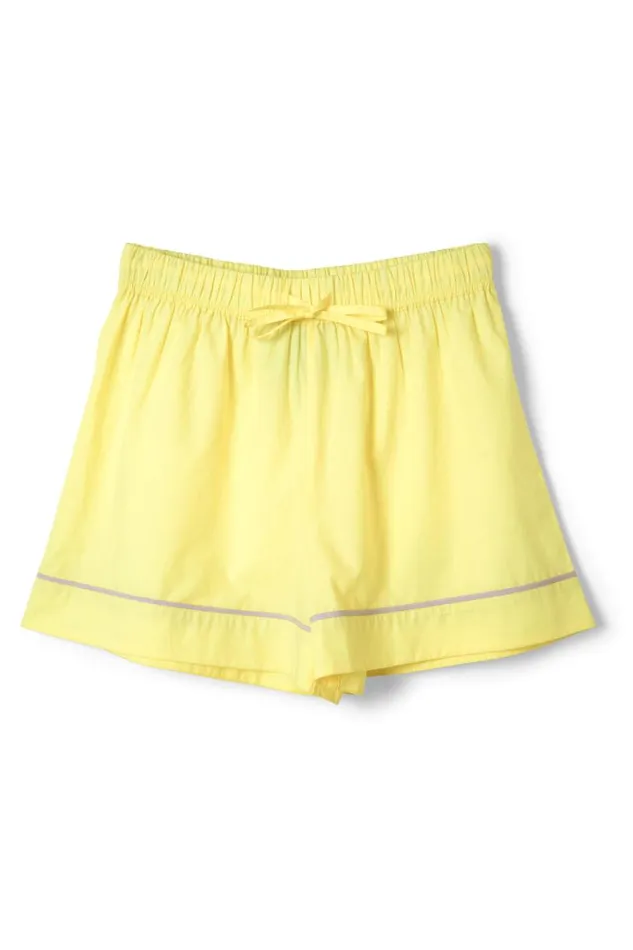 Women Nightwear Damson Madder Kitty Ruffle Nightwear Set Yellow