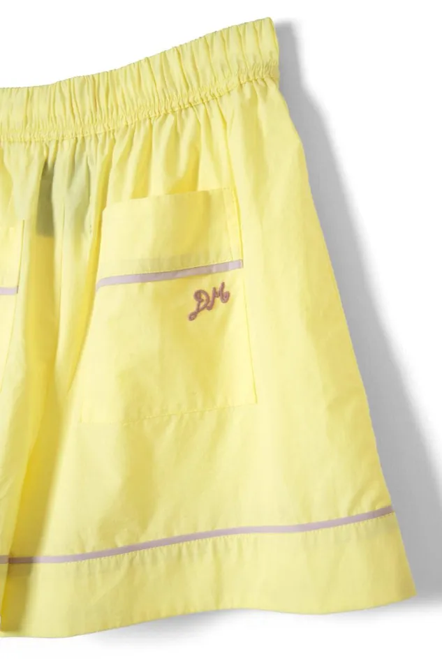Women Nightwear Damson Madder Kitty Ruffle Nightwear Set Yellow