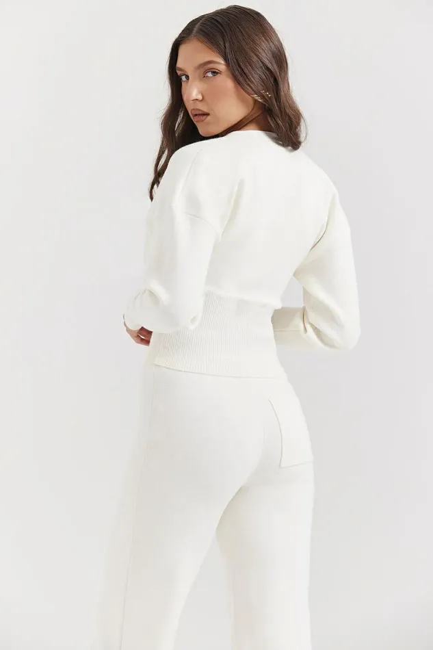 Women Noor Off White Knitted Cardigan House Of CB Tops