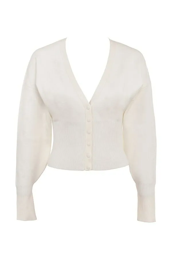 Women Noor Off White Knitted Cardigan House Of CB Tops