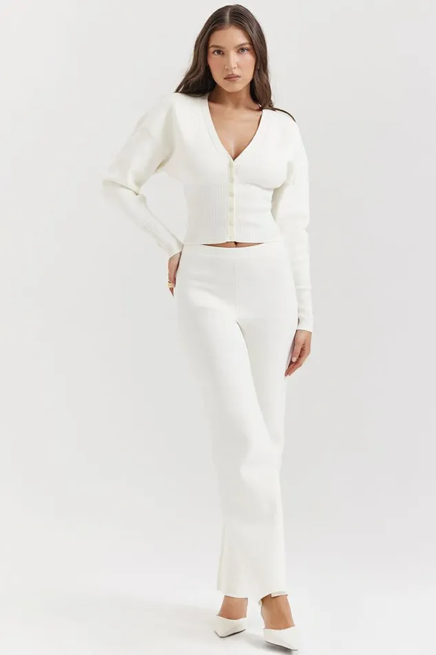 Women Noor Off White Knitted Cardigan House Of CB Tops