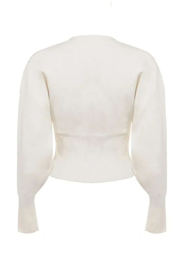 Women Noor Off White Knitted Cardigan House Of CB Tops