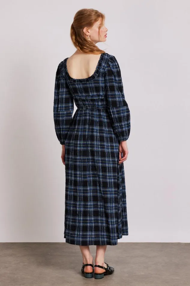 Women Occasion Wear Damson Madder Dakota Midi Dress 8211 Blue Check