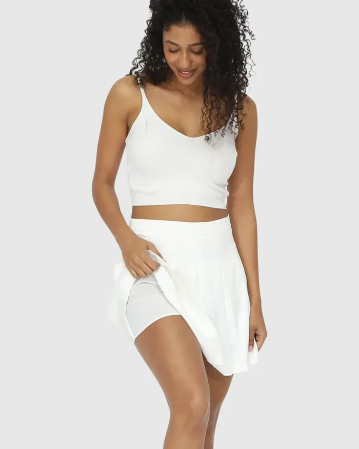 Women Palm Breeze Tennis Skort 8211 White Pants and Skirts Belle and Bloom